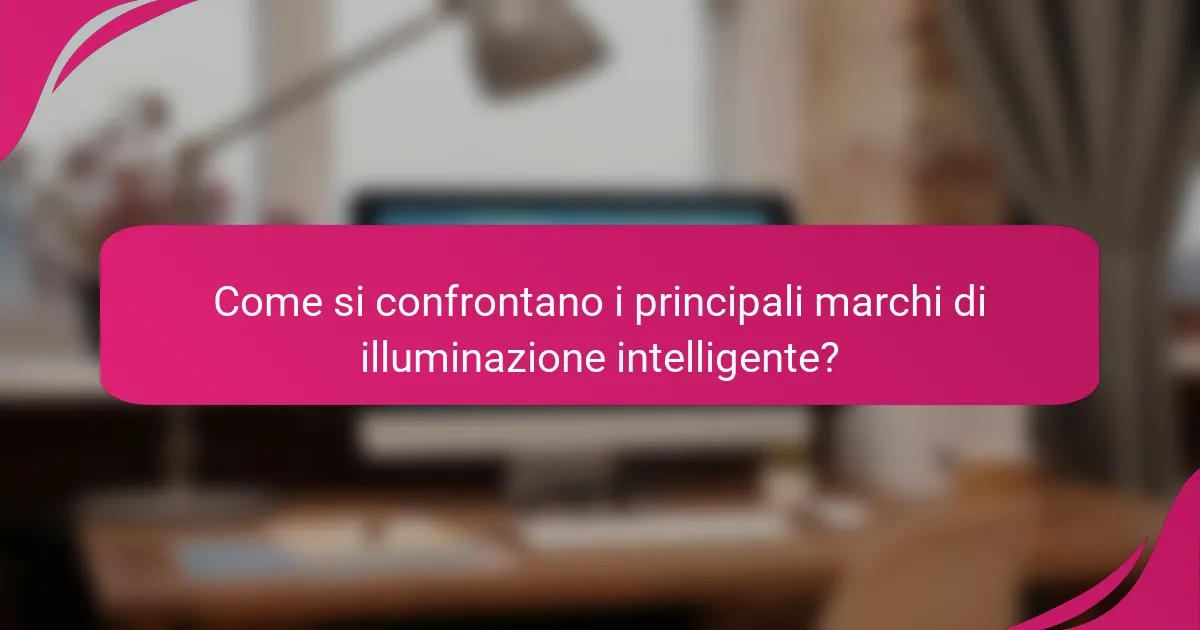 Come si confrontano i principali marchi di illuminazione intelligente?