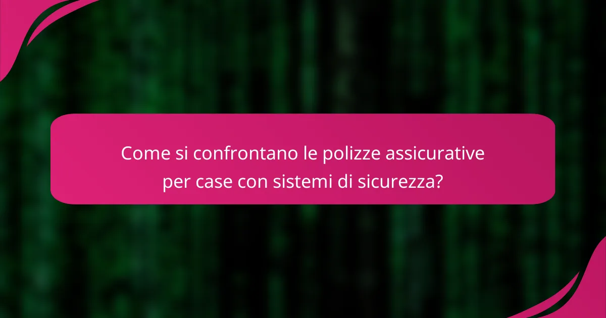 Come si confrontano le polizze assicurative per case con sistemi di sicurezza?