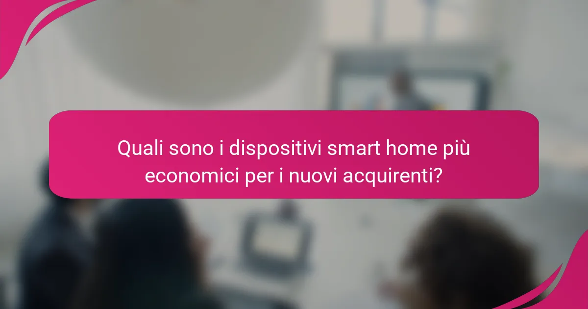 Quali sono i dispositivi smart home più economici per i nuovi acquirenti?